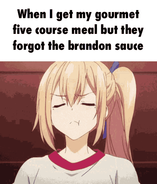 a picture of a girl with a caption that says when i get my gourmet