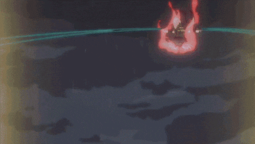 a cartoon character with green hair and a beard is surrounded by red lightning