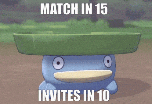 a picture of a pokemon with the words match in 15 invites in 10 on it