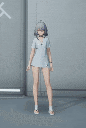 a girl in a white dress is holding a light saber in her hand