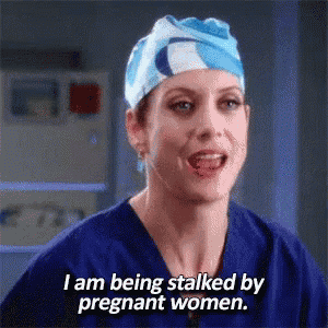 a surgeon is talking about being stalked by pregnant women in an operating room .