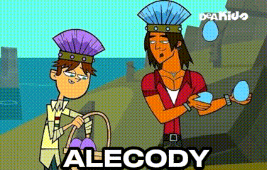 two cartoon characters are standing next to each other and one of them has the name alecody on it