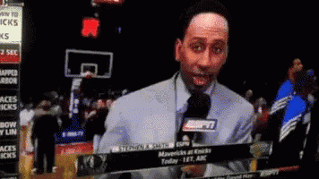 a man with a espn logo on his shirt