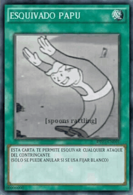 a card that says esquivado papu on it with a picture of a man on it