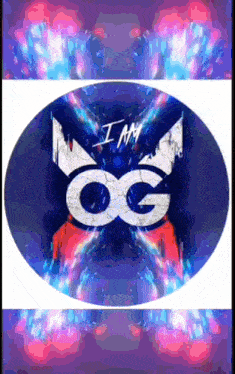 a colorful circle with the words i am og in the center