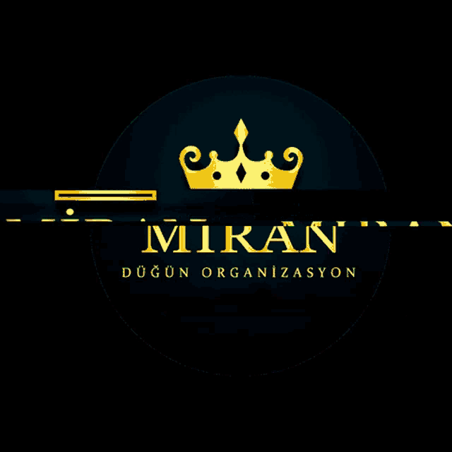 a logo for miran dugun organizasyon with a crown