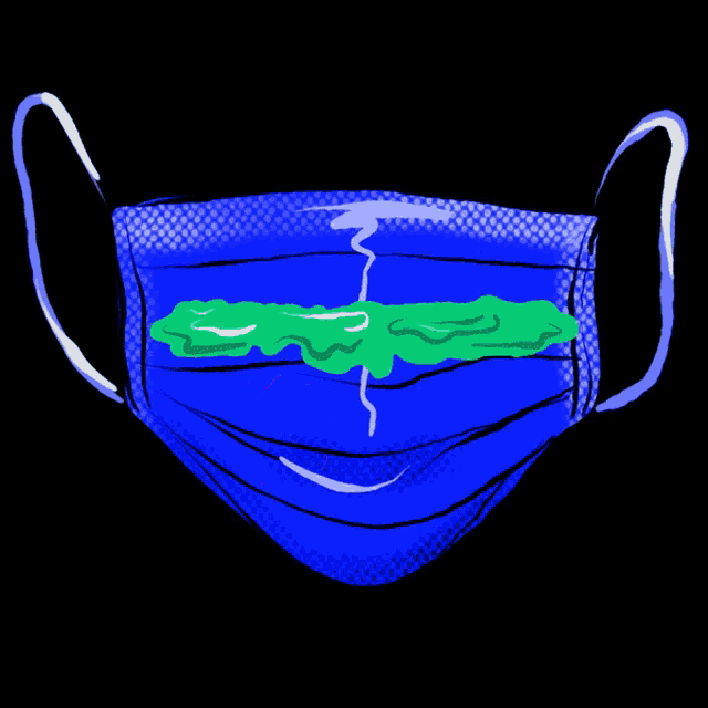 a blue face mask that says misinformation kills on it