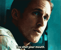 a man says " you shut your mouth " in a pixelated photo