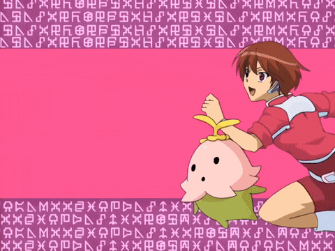 a cartoon drawing of a girl holding a flower and a leaf with chinese writing in the background