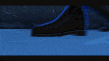 a computer screen shows a blue light coming out of the top