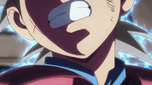 a close up of a person 's face with a white tongue