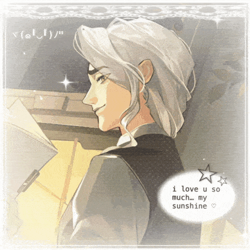 a drawing of a man with the words " i love u so much my sunshine " on it