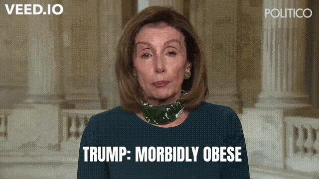 a woman says trump is morbidly obese on a screen