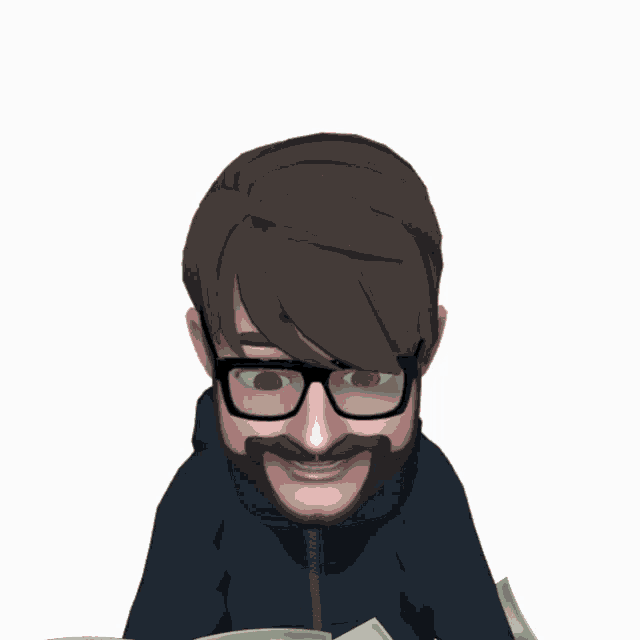 a cartoon man is holding up his arms in the air while money falls around him