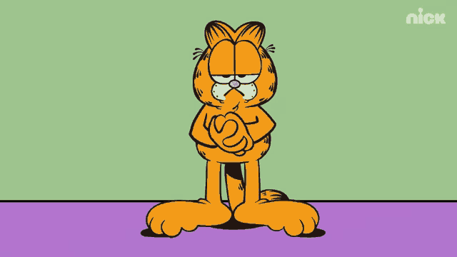 a cartoon of garfield with a nick logo on the bottom right