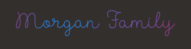 a black background with the word morgan family written in neon