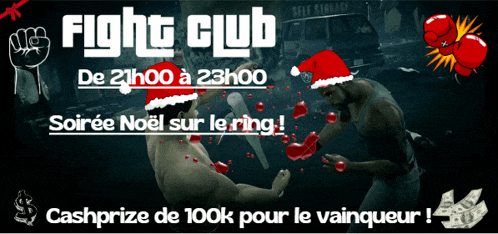 a poster for a fight club shows two men fighting