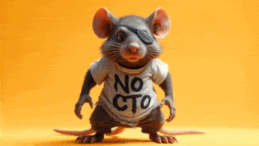 a mouse wearing a shirt that says no cto on it