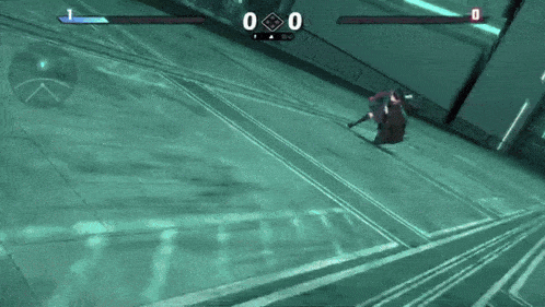 a video game is being played with a score of 0 to 0