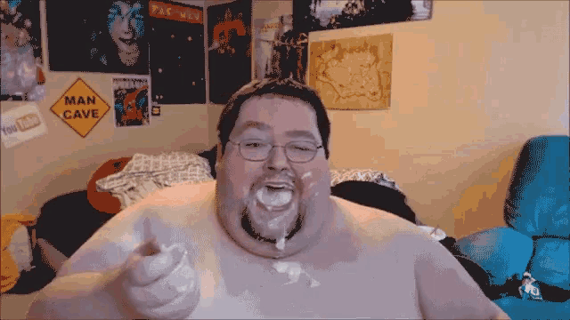 Fat Man Laughing GIF