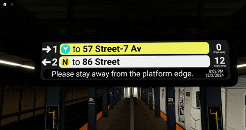 a sign in a subway station that says please stay away from the platform edge
