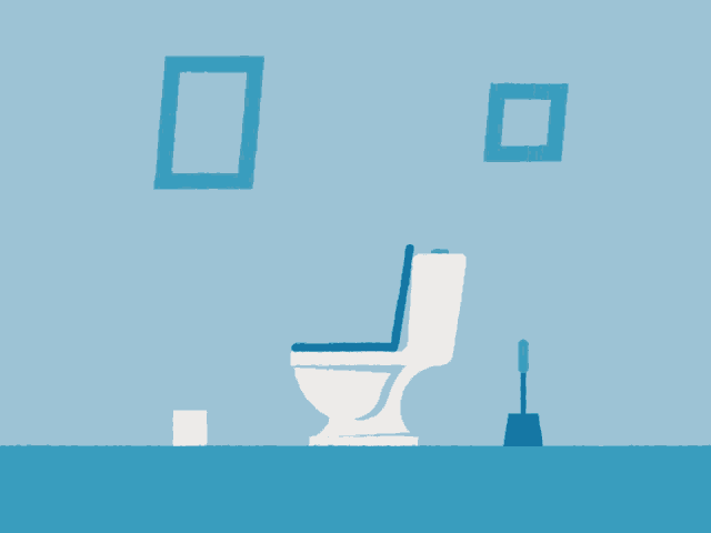 an illustration of a person doing a handstand in a toilet