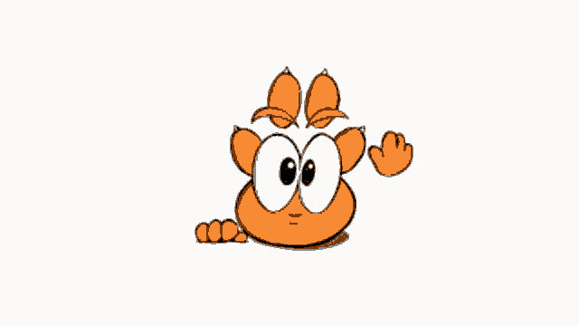 a cartoon character with big eyes is giving a thumbs up