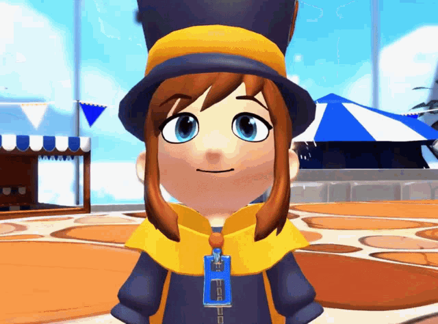 A Hat In Time Hat Kid GIF - A Hat In Time Hat Kid Blowing GIFs