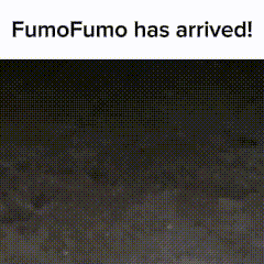 fumofumo has arrived ! is written on the bottom of a picture of santa claus riding on the back of a car .