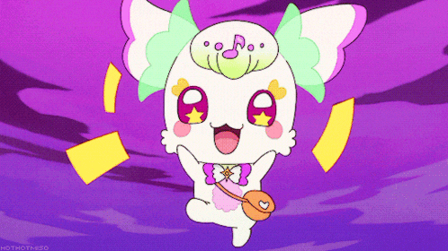 a cartoon drawing of a white cat with a green bow