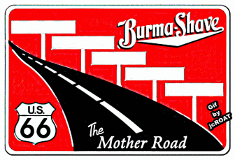 a sign that says burma shave on it