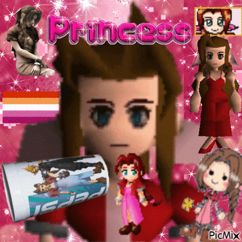 a picture of a girl with the word princess written above her