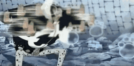 a person in a dalmatian costume is standing in front of a brick wall with bubbles coming out of it .