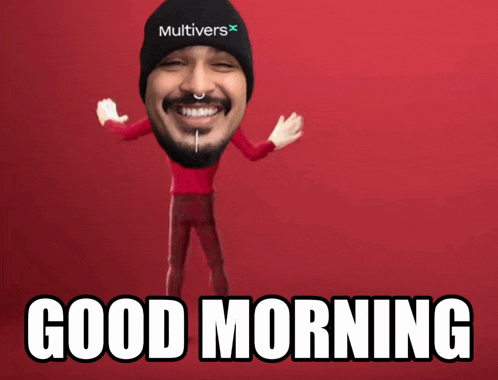 a man with a beanie that says multivers on it says good morning