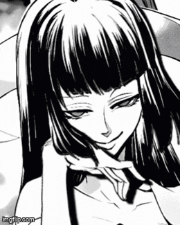a black and white drawing of a woman with long hair .