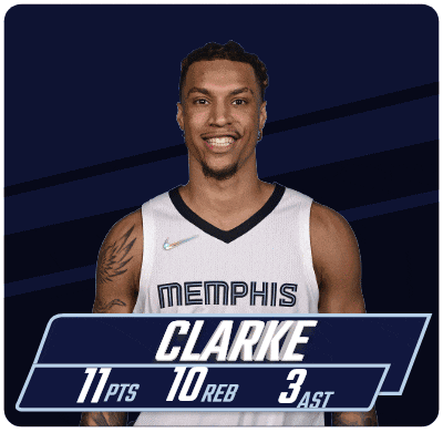 a basketball player with the name clarke on the front of his jersey