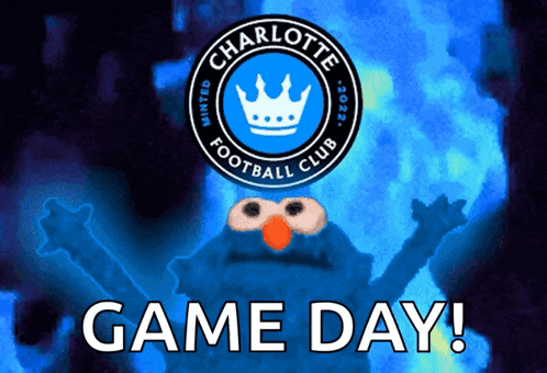 an advertisement for charlotte football club shows elmo