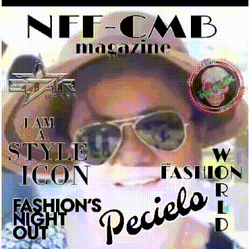 a poster for nff-cmb magazine shows a woman wearing a hat and sunglasses