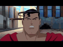 a close up of superman 's face with a serious look on his face