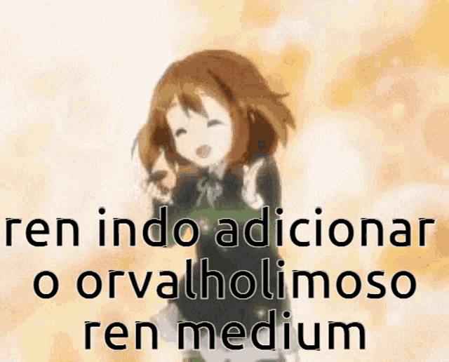 a picture of a girl with the words ren indo adicionar o orvalholimoso ren medium