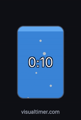 a screenshot of a visual timer app shows that the time is 1:10