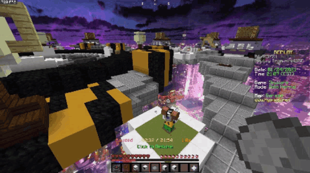 a screenshot of a minecraft game that says replay on the top right