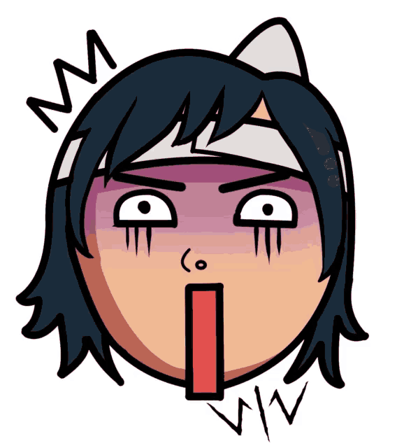 a cartoon of a girl with a bandage on her head making a surprised face