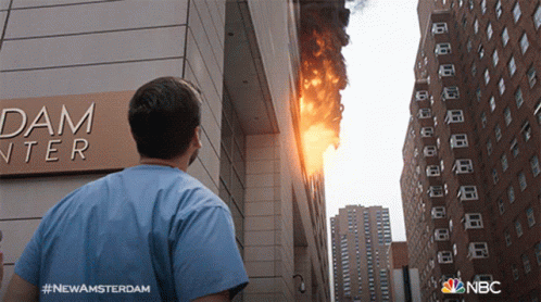 Building On Fire Dr Max Goodwin GIF - Building On Fire Dr Max Goodwin New Amsterdam GIFs