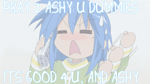a girl with blue hair is talking on a cell phone