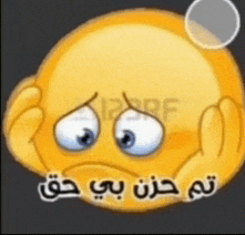 a cartoon smiley face with arabic writing on it .