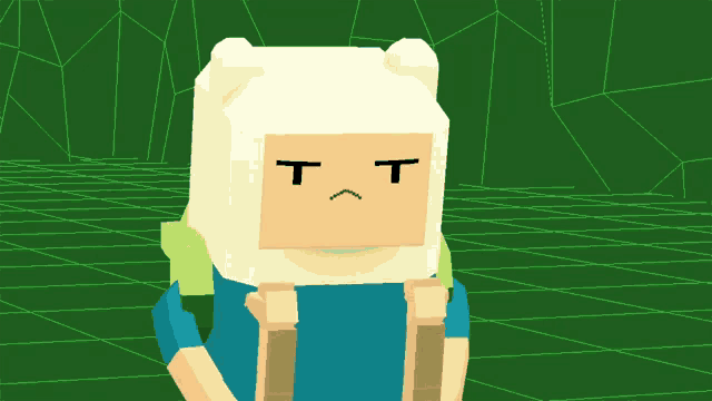 a cartoon character with a sad face and the letter t on it