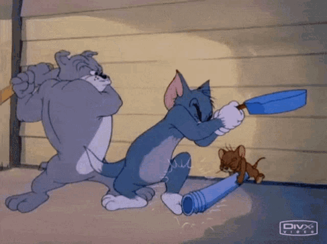 a tom and jerry cartoon with divx video in the bottom right corner