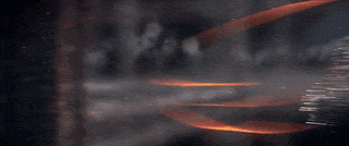 a dark background with a few lines of light coming out of the water
