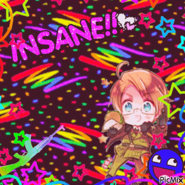 a colorful background with the words insane written in pink